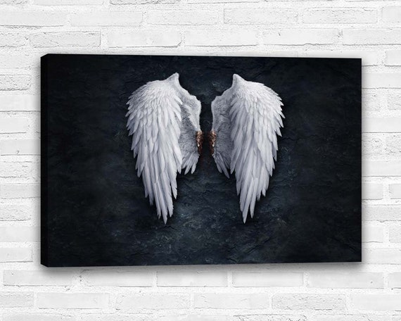 Banksy Black Angel Wings London street Canvas Art Wall aRT