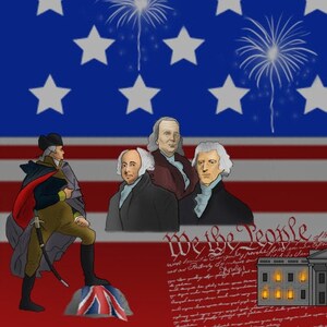 Amerikaanse geschiedenis muurschildering