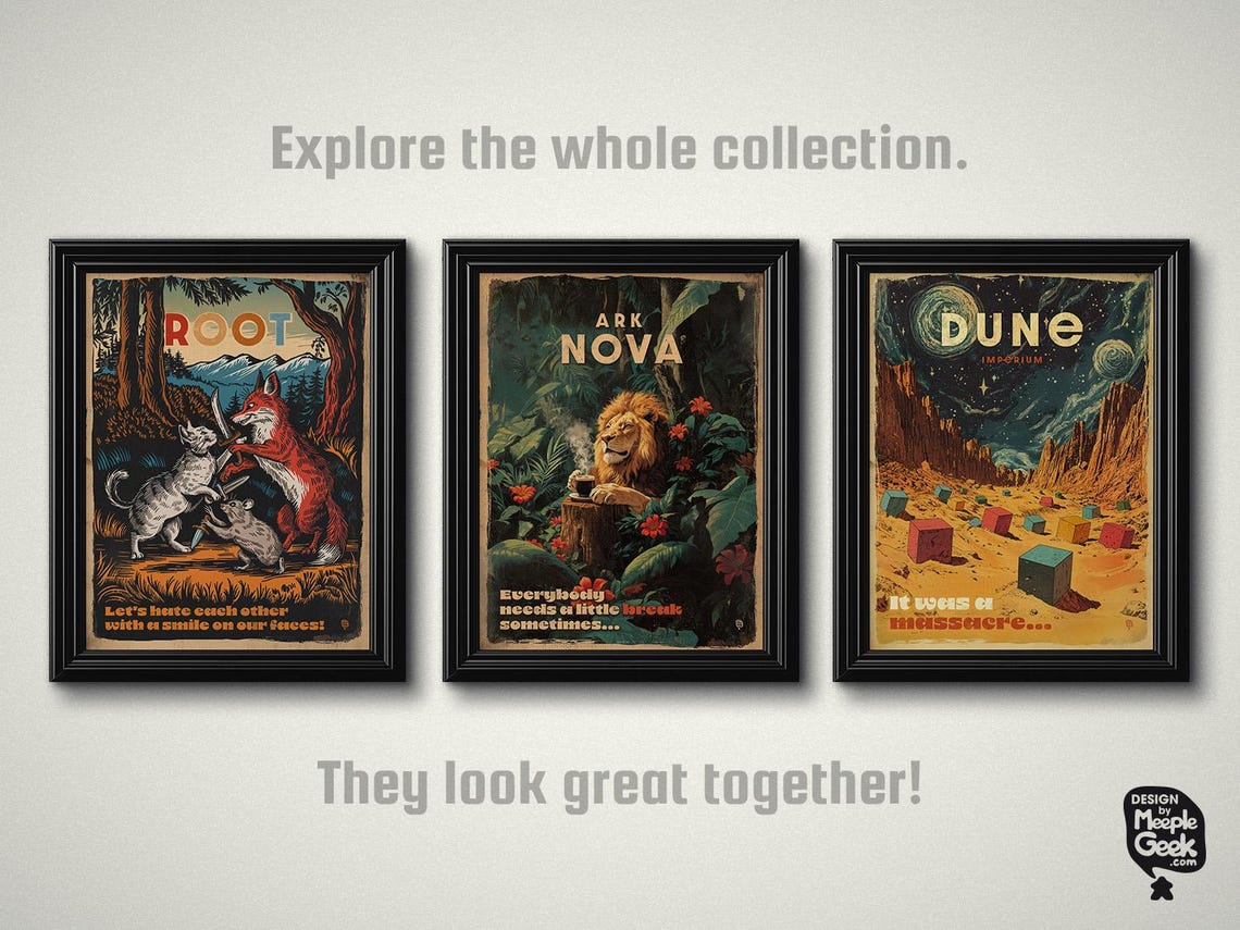 Ark Nova Board Game Poster: Lion Coffee Break Art (digital Download) - Etsy