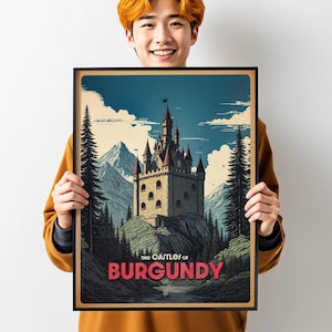 Póster del juego de mesa Los castillos de Borgoña I Elegante obra de arte inspirada en los dados I Regalo para los amantes de los juegos de mesa I DESCARGA DIGITAL