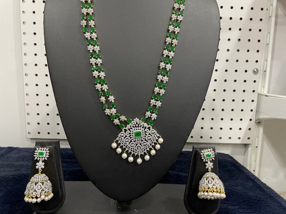 Cz long necklace sets sale