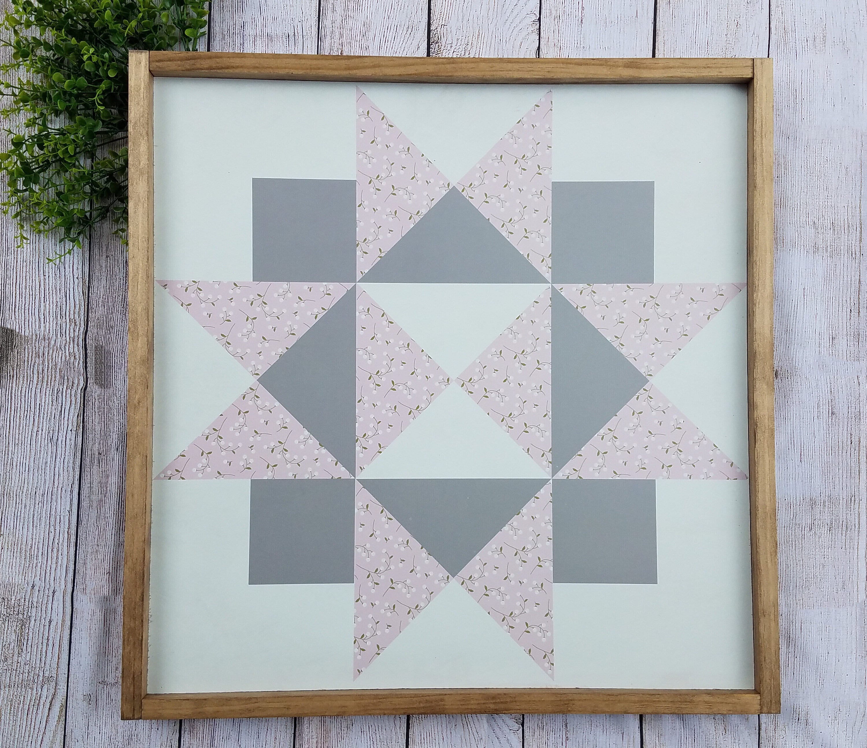 Framed Wood Quilt Pattern Quilt Block Framed Wall Art Gift Etsy