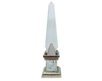 Rock crystal and sterling silver place-holder obelisk