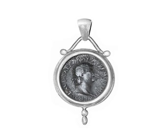 Roman coin pendant  depicting Emperor Nero ( authentic, 1st cent.AD)
