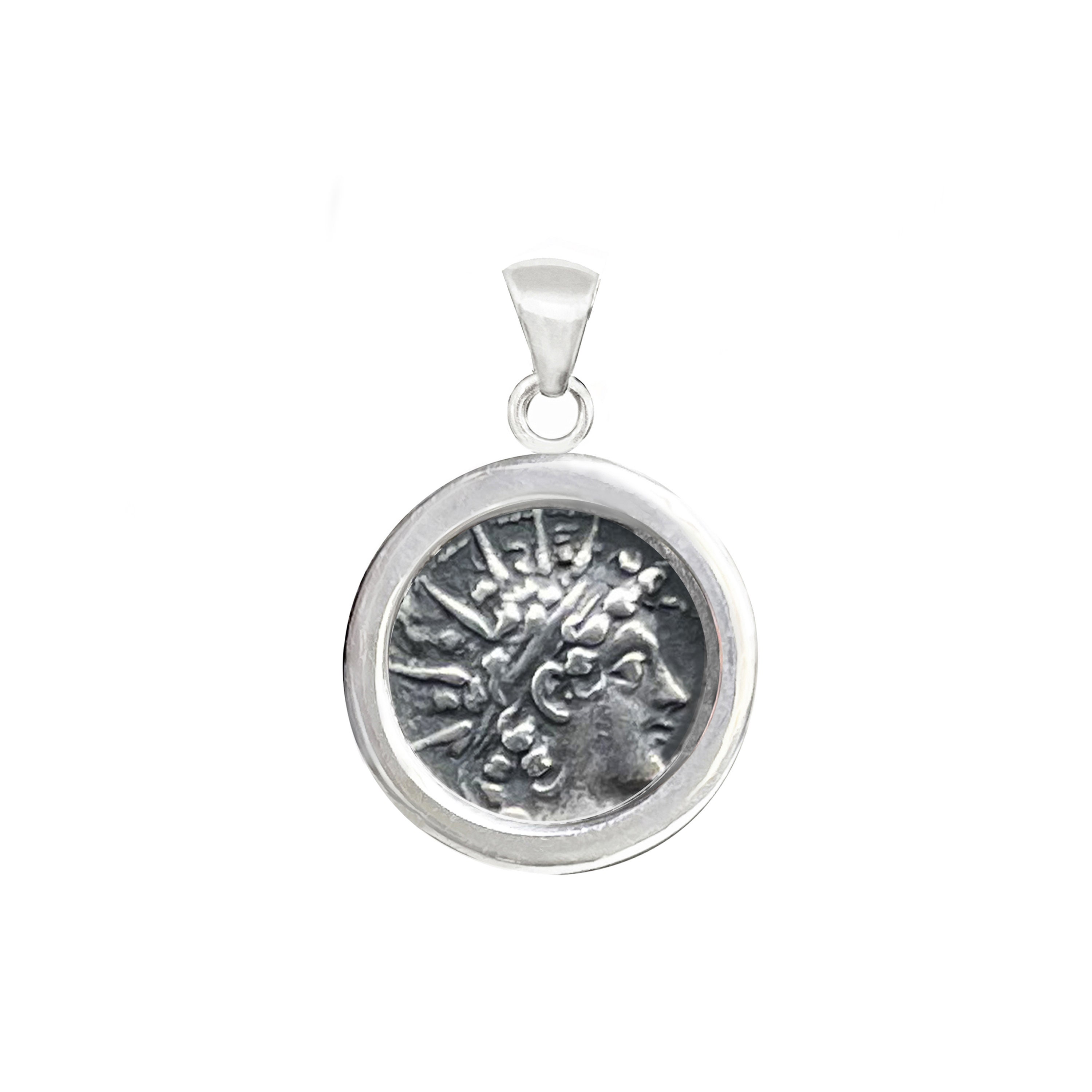 アンティオコス 6 世を描いた、セレウコス朝の本物のコイン (ドラクマ