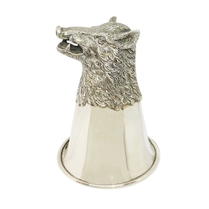 Stirrup cup in sterling silver  : boar