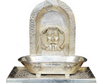 Roman Mascaron Fountain sterling silver replica ( Aventine hill, Santa Sabina church,Rome )