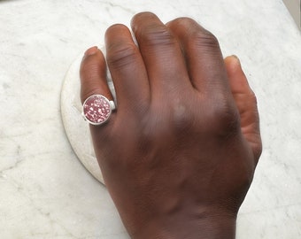 Ancient Roman Marble Red Porphyry Sterling Silver ring