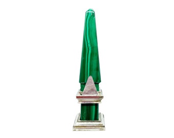 Sterling silver placeholder-obelisk with malachite