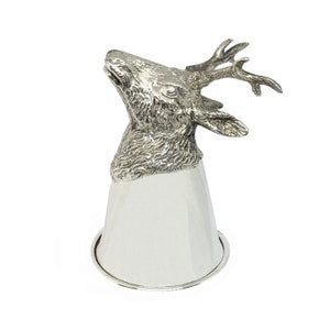 Stirrup cup in sterling silver : roe