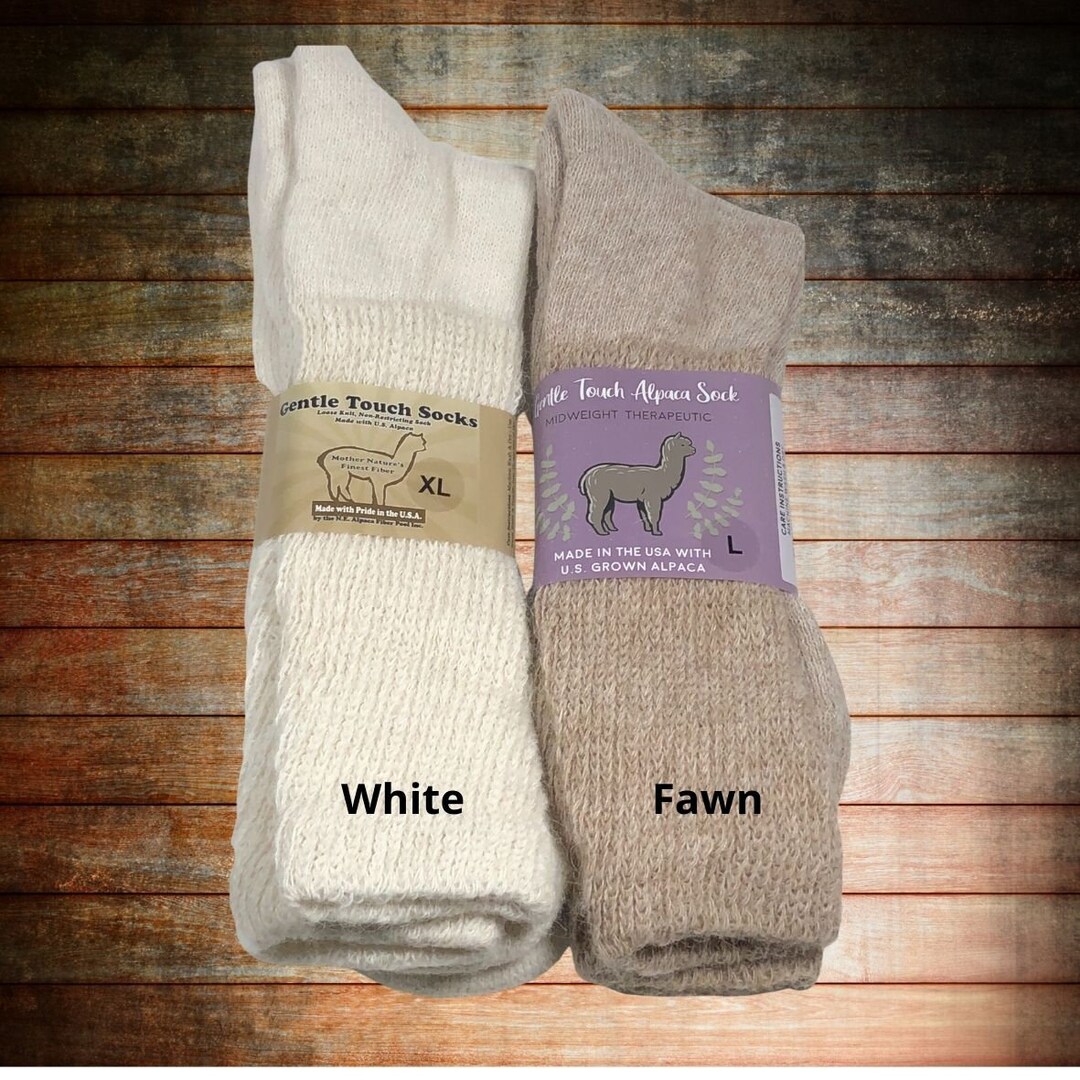 Alpaca Therapeudic Socks Loose Knit Diabetic Socks - Etsy