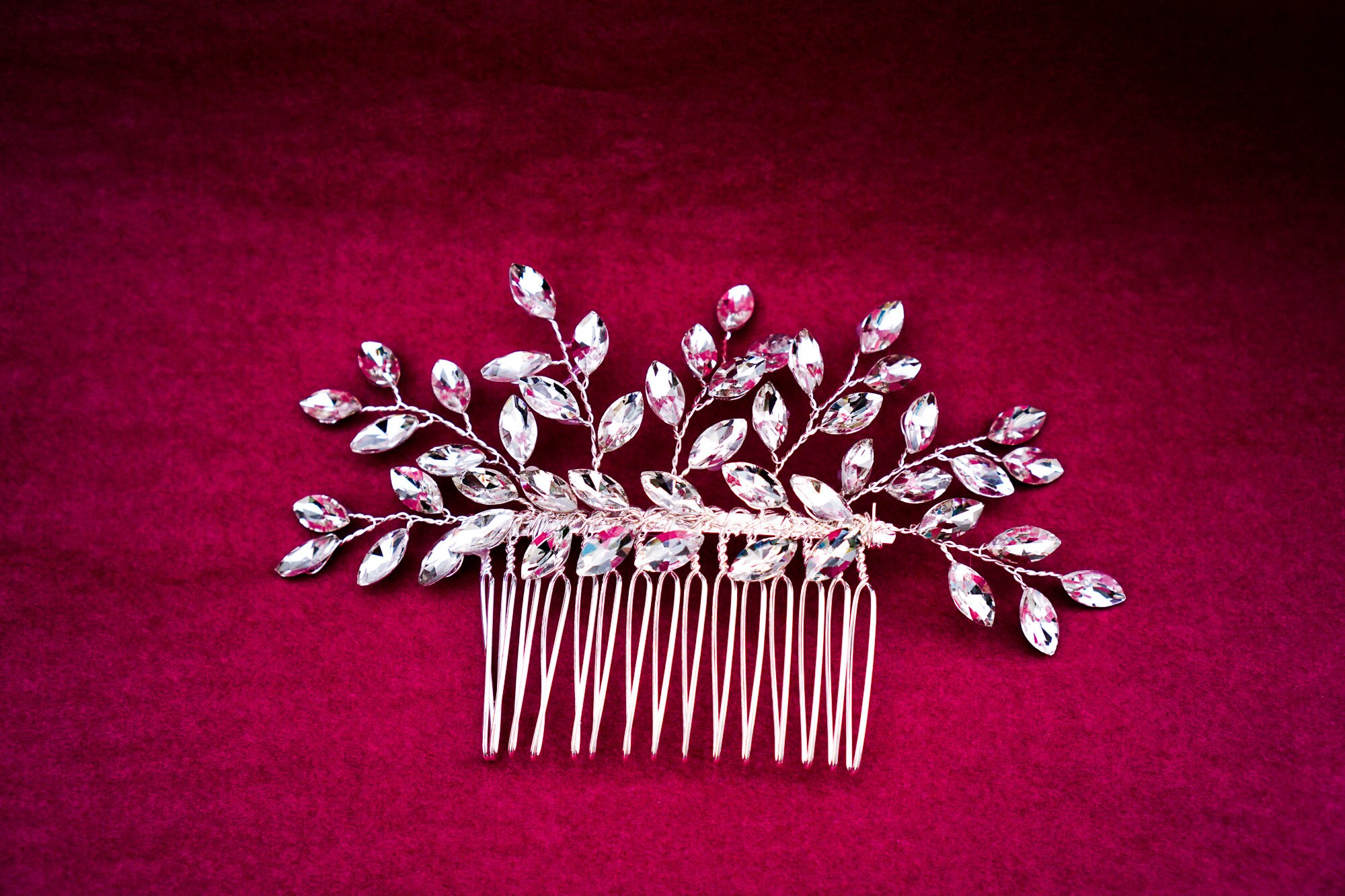 Crystal Bridal Hair Comb Crystal Cluster Bridal Hair Comb Etsy
