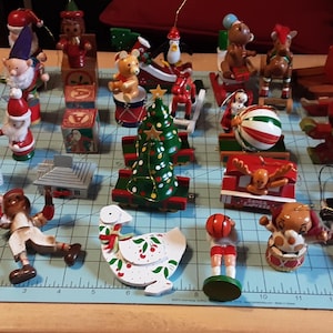 Assortment of Vintage Wood Christmas Ornaments -- Approx. 65 pcs.