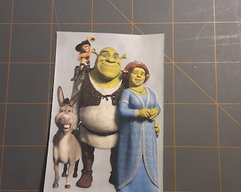Shrek Group Sticker/ Shrek, Fiona, Donkey and Puss-n-Boots
