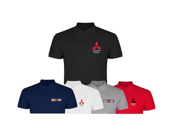 Mitsubishi Ralli Art polo t-shirt embroidery camiseta maglietta samarreta shirt camisa camicie broderie Lancer Evolution Evo ralliart