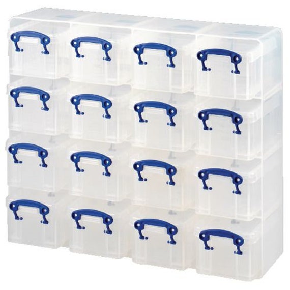Really Useful Box Plastic Storage Organiser 0.14 Litre Pack of 16