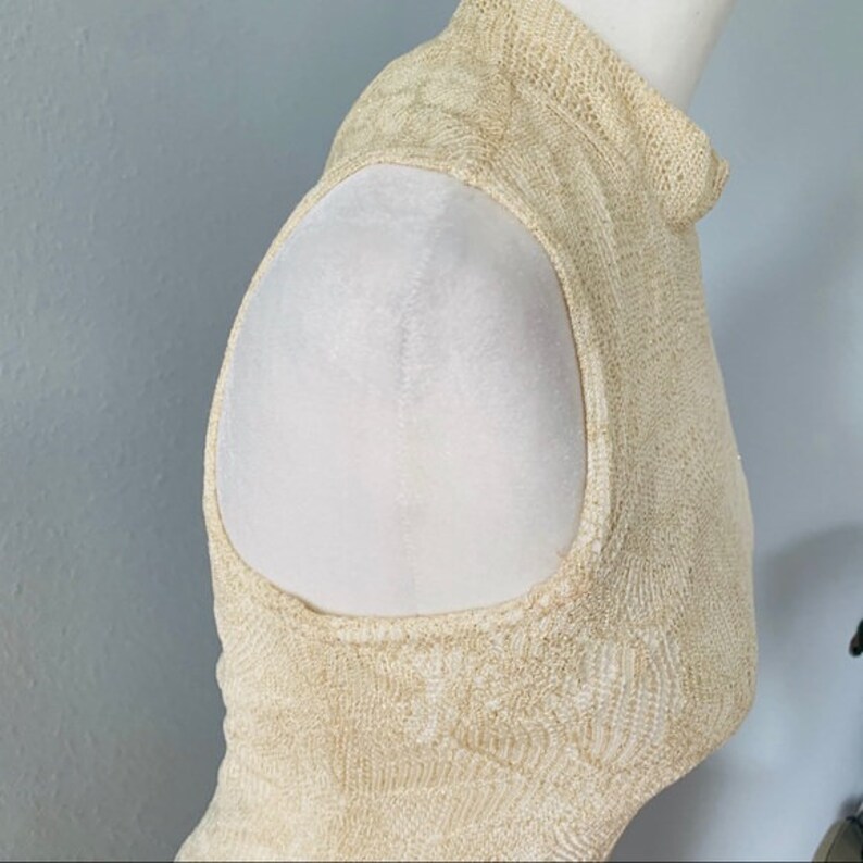 Vintage 1990/'s Narcissus Cream /& Gold Knit Lace Overlay Dress Women/'s Size 6