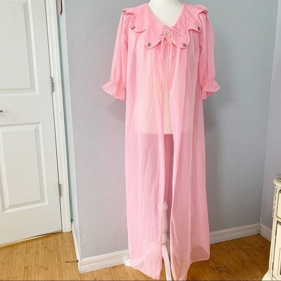 Vintage 1950’s/1960’s Maxi Length Sheer Pink Peign