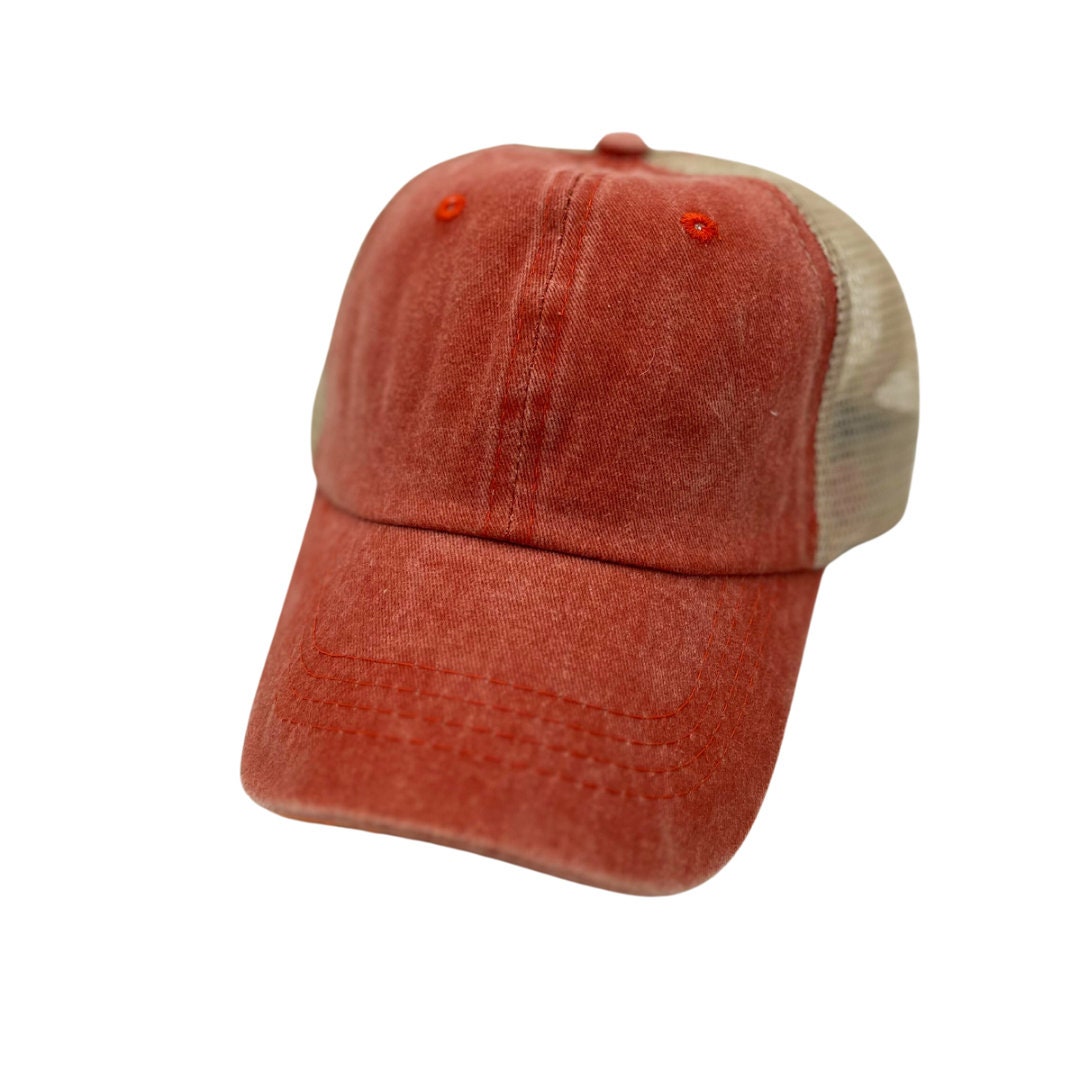 Buckle Back Distressed Cotton Hats. Unstructured Hats . Cotton
