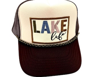 Lake Life . Embroidered Patch Trucker Hat . Summer Vacay Hat