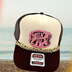 Summer Trucker - A Bikini Kind Of Life Embroidered Patch Hat - Vacation Hat -Beach Hat
