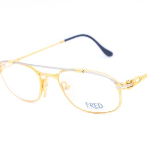 Fred Fregate vintage eyeglasses / luxury glasses gold plated / nautical style frames / made in France New Old Stock