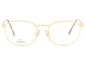 Gucci GG 1320 vintage square golden eyeglasses made in Italy in the 90 39 s New Old Stock