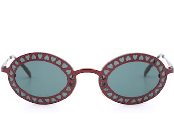 Super trendy Moschino M3089.S vintage sunglasses / heart sunglasses / oval sunglasses made in Italy in the 90s