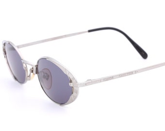 Junior Gaultier 58 4172 vintage sunglasses. Silver tiny shades made in Japan 90's