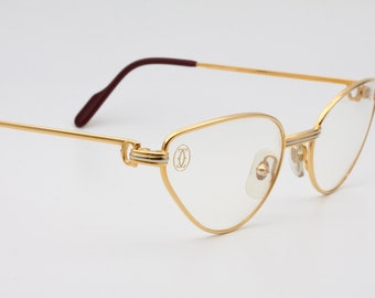 Cartier Rivoli vintage eyeglasses with gold plated frames, made in France 1980's - new old stock