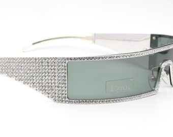 Christian Dior PUNK/S Swarovski vintage sunglasses made in Austria 2000 - Wrap around shades - Limited edition - New Old Stock