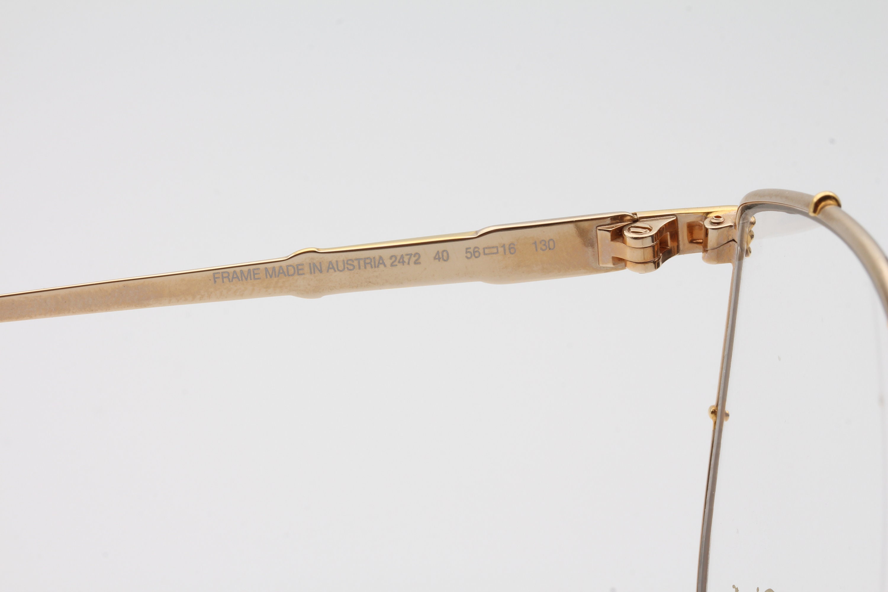 美品☆made Austria☆Christian Dior☆ Christian Dior Eyeglasses CD 3549 24Z Silver&Gold Half Rim