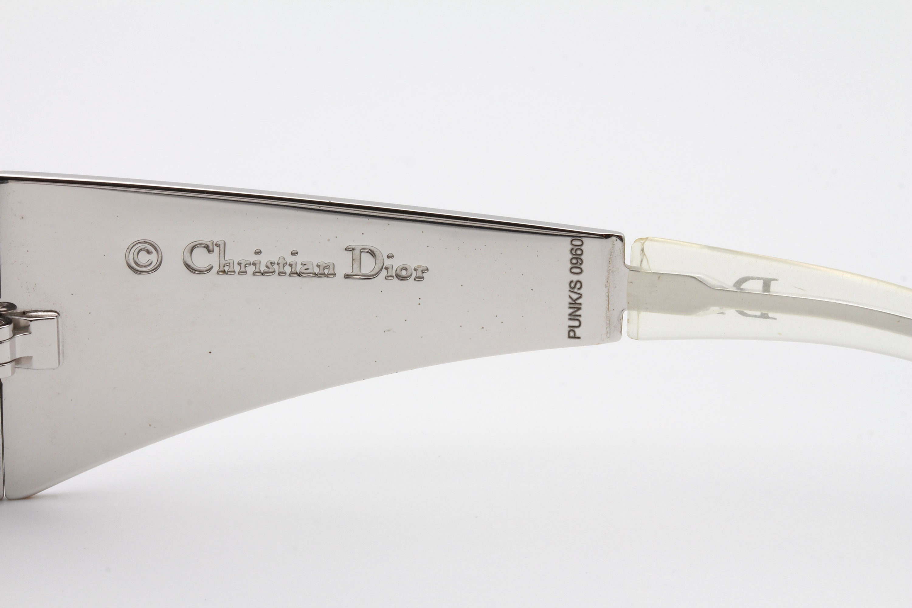 Christian Dior Goldtone Metal White Acetate Frame Sunglasses