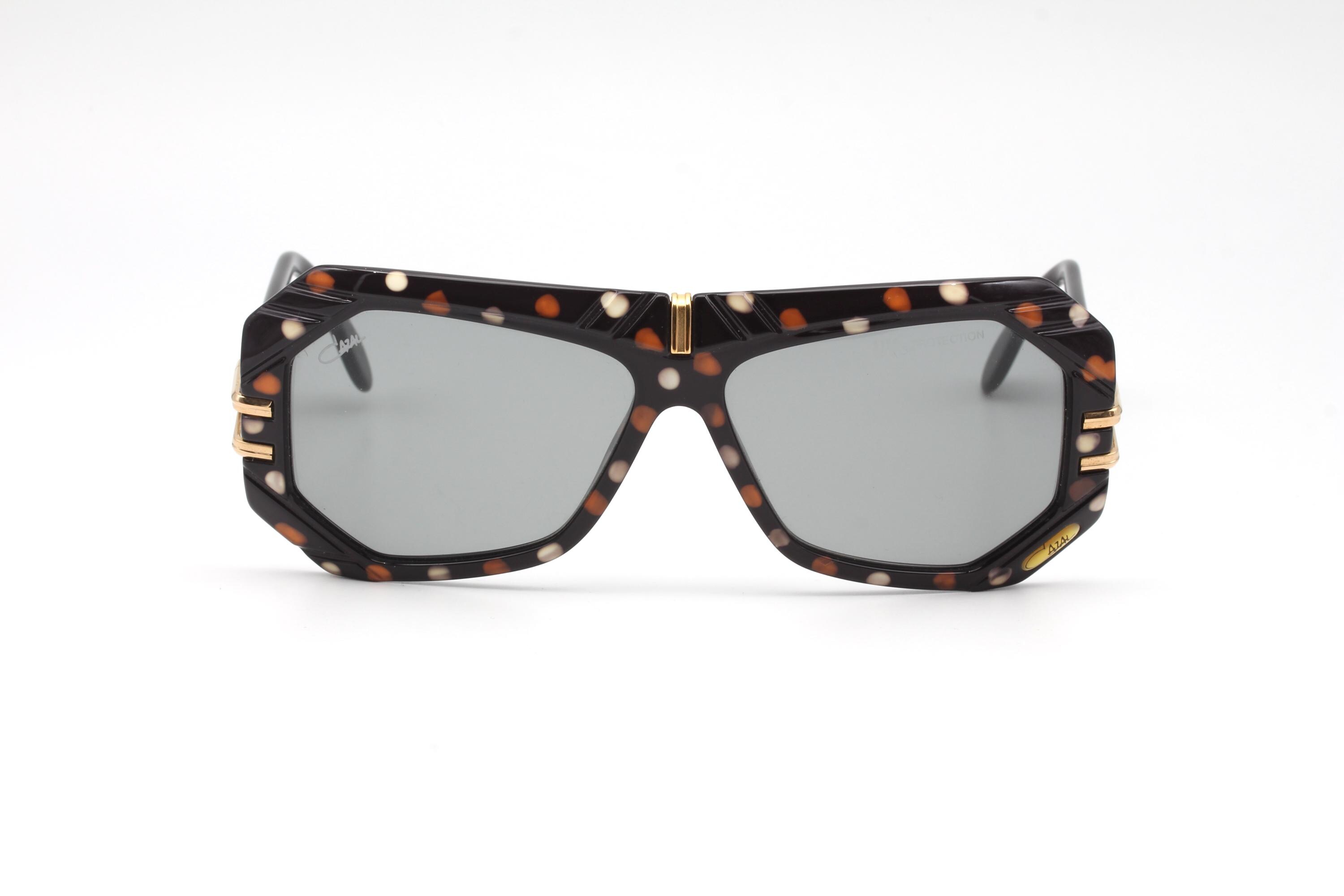 Lunettes De Soleil Vintage Cazal - Modèle 868 - Or & Noir Avec Points - NOS - État Exceptionnel