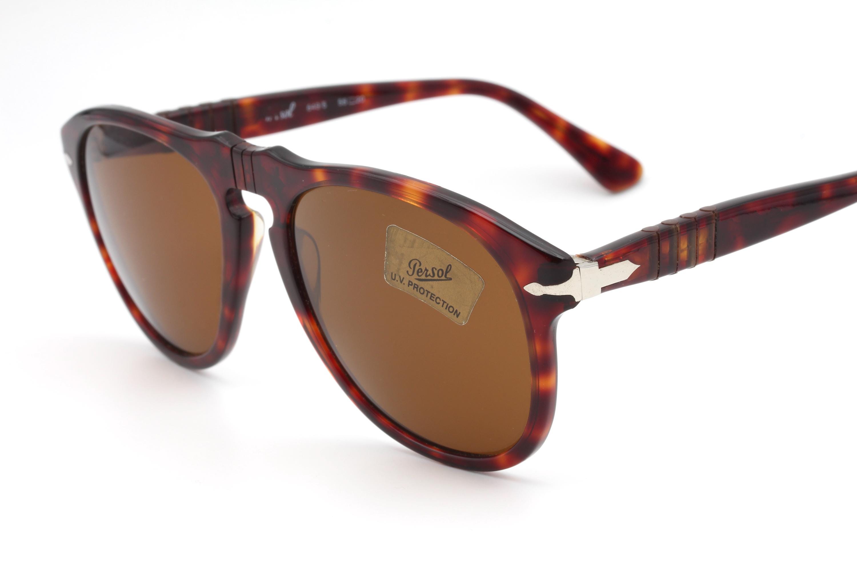 博物館級！ 新品！Vintage Persol RATTI  649/2 Persol Ratti 649 2 Brevettato Tortoise Shell Sunglasses