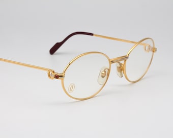 Vintage eyeglasses Cartier Saint-Honoré Serie Limitee Ruby made in France 90&#39;s - New Old Stock - Full set included