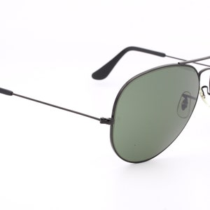 Vintage Ray Ban B&L black aviator sunglasses made on USA 80's - New Old Stock image 4
