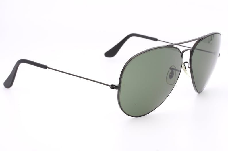 Vintage Ray Ban B&L black aviator sunglasses made on USA 80's - New Old Stock image 4