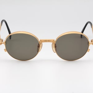 Gafas de sol vintage Jean Paul Gaultier 56 4175 steampunk con montura dorada, fabricadas en Japón en los años 90