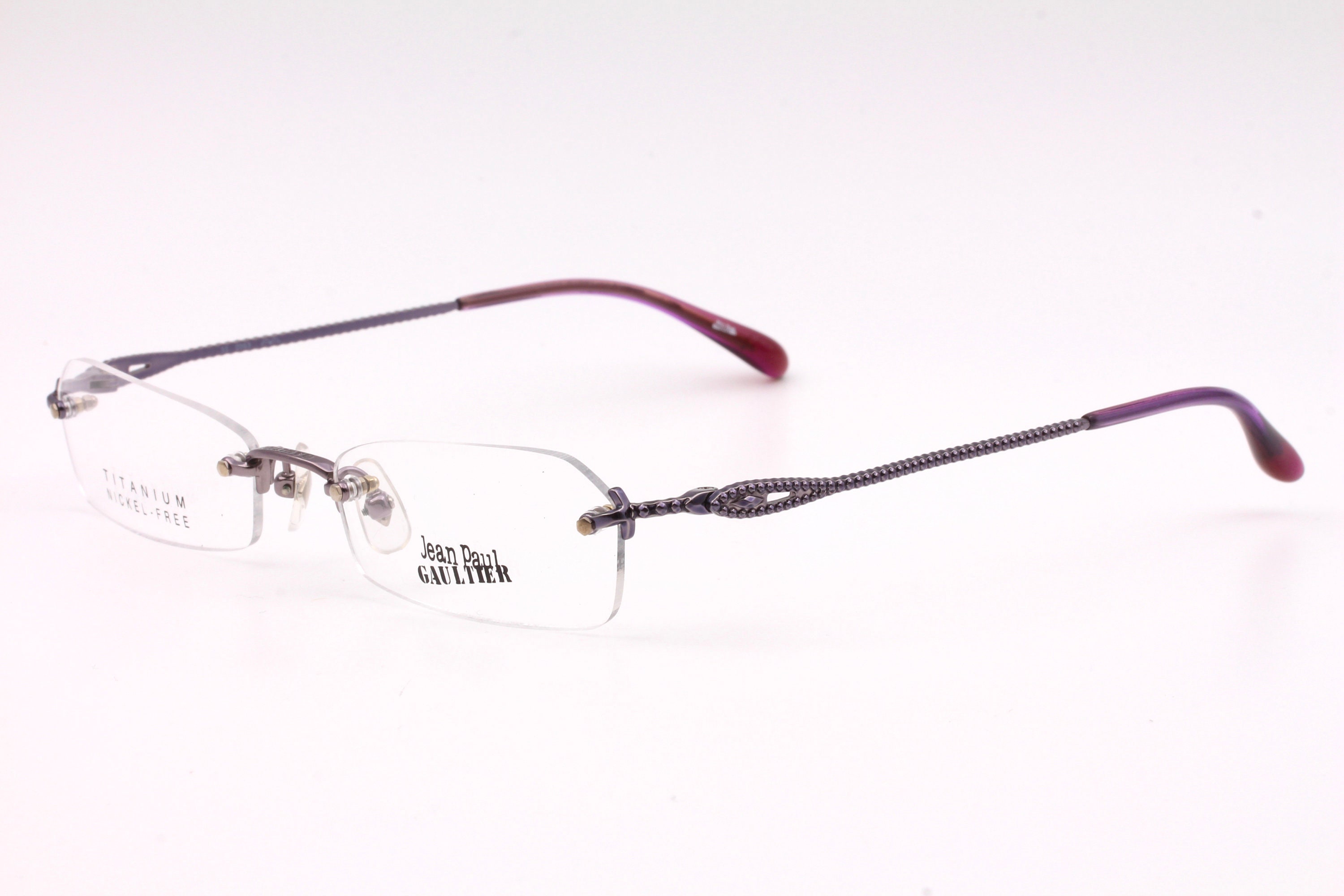 メガネ・老眼鏡 jean paul gaultier rimless sunglasses Jean Paul Gaultier 55 0063 Vintage Titanium Eyeglasses Made