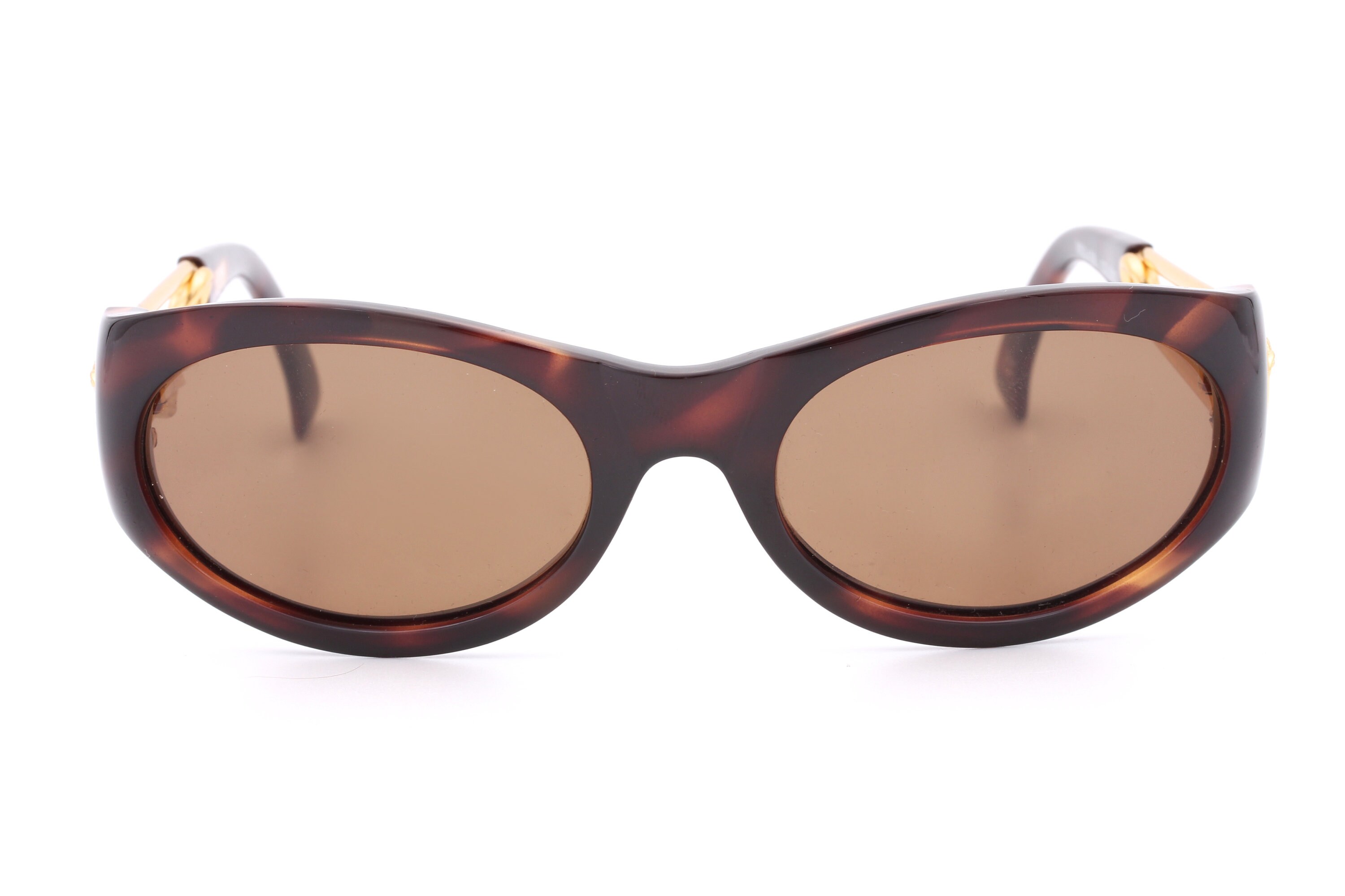 Gianni Versace Vintage Y2K Sunglasses Mod 429 Col 900 Medusa Tortoise Gold Italy Gianni Versace 1996 Womens Vintage Gold Medusa Sunglasses  main image 3