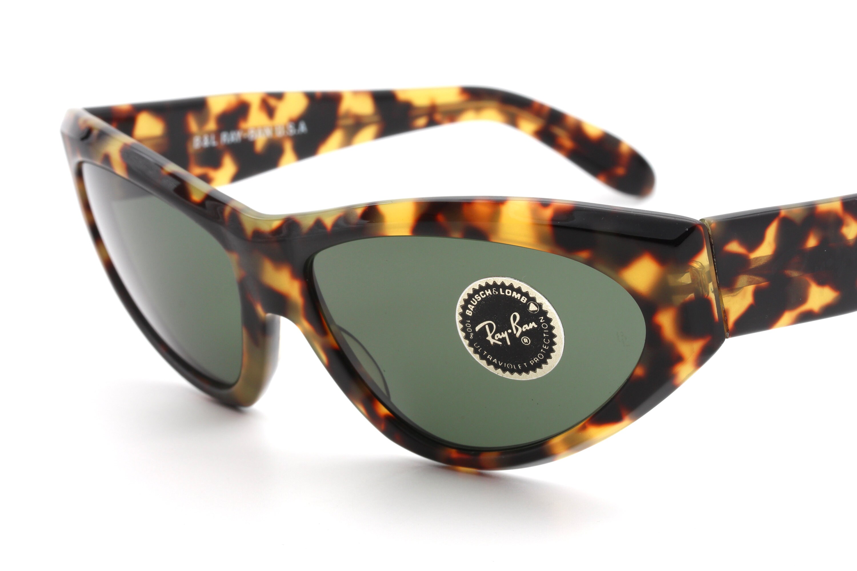 B&L Ray Ban U.S.A. Onyx Massive Tortoise Cateye Sunglasses