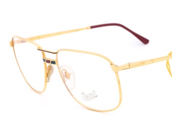 Monturas de gafas Persol Ratti Austin vintage chapadas en oro de 18 quilates, fabricadas en Italia en los años 80.