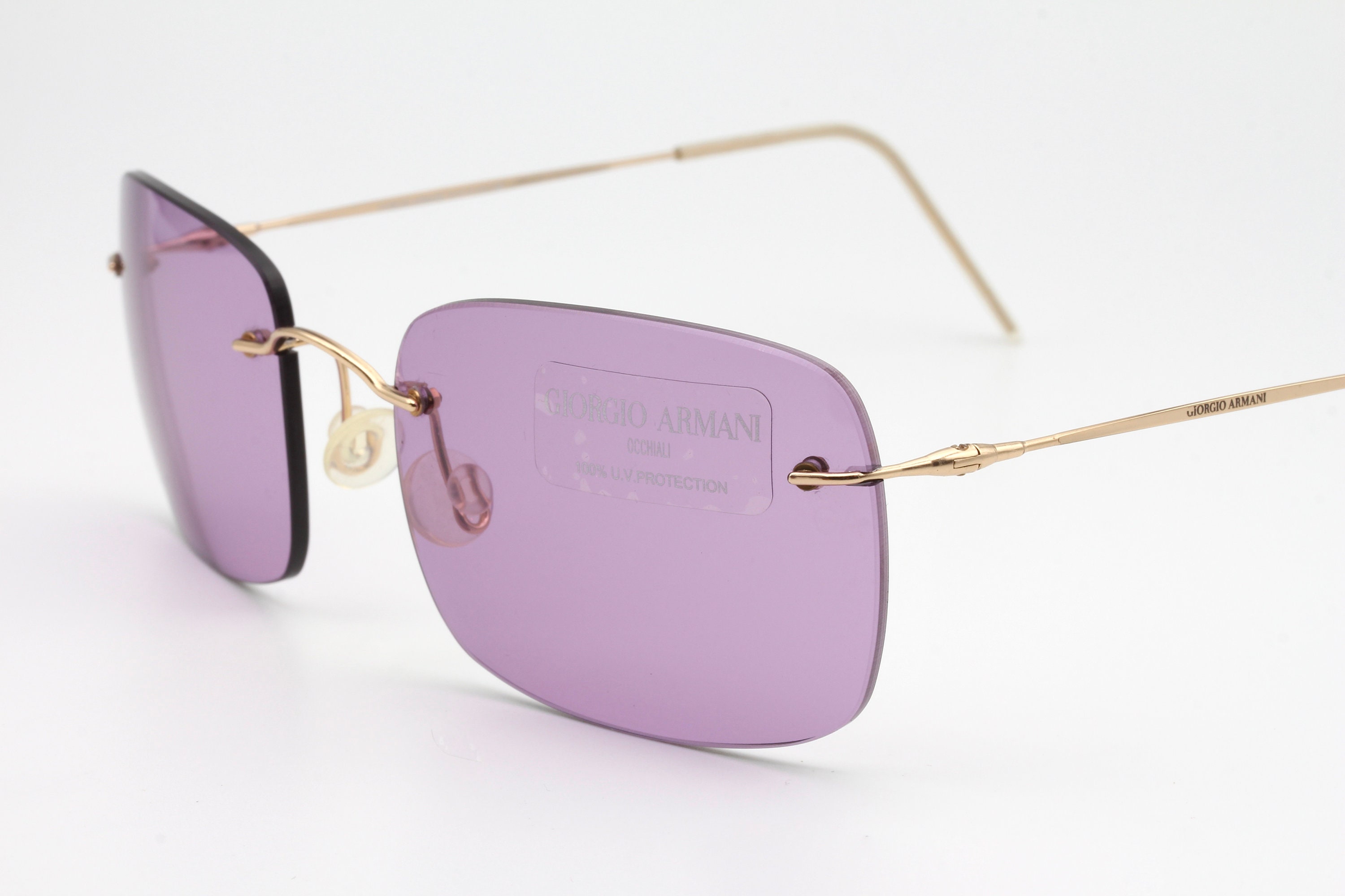 Y2K Armani Exchange Purple Aviator Style Glasses Armani Exchange AX3109 - Cat Eye Shiny Transparent Purple  main image 3