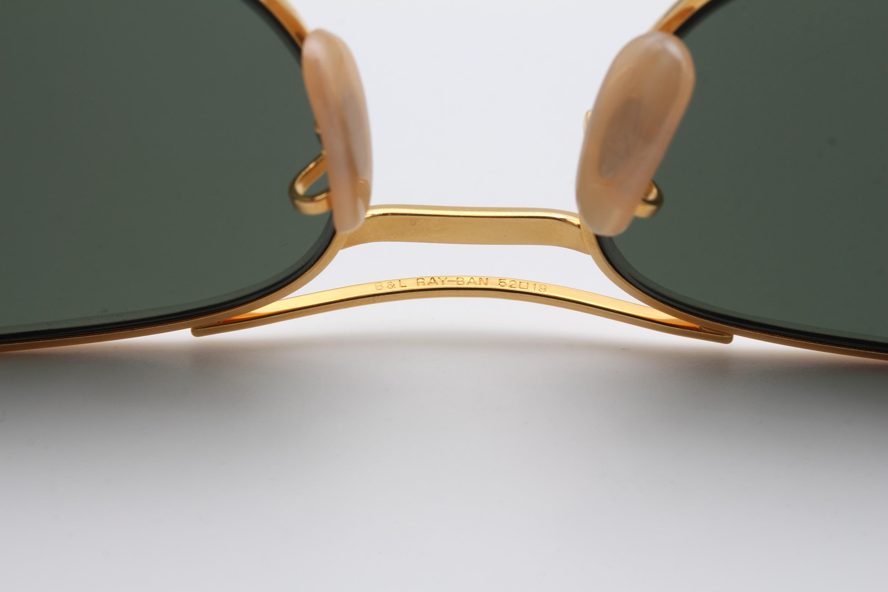 美品90s B&L Ray-Ban sunglasses SIGNET gold Ray-Ban Signet Gold Plated Sunglasses – The House of Vintage