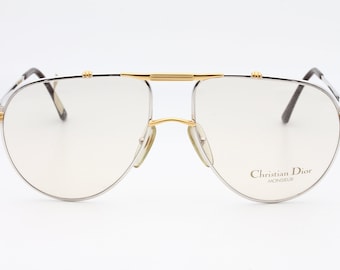 Christian Dior 2248 74 vintage eyeglasses made in Austria 90&#39;s - large size aviator frames - New Old Stock
