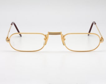 Óculos de leitura vintage Cartier Demi Lune fabricados na França dos anos 80 - Novo estoque antigo - Estojo de óculos não incluído