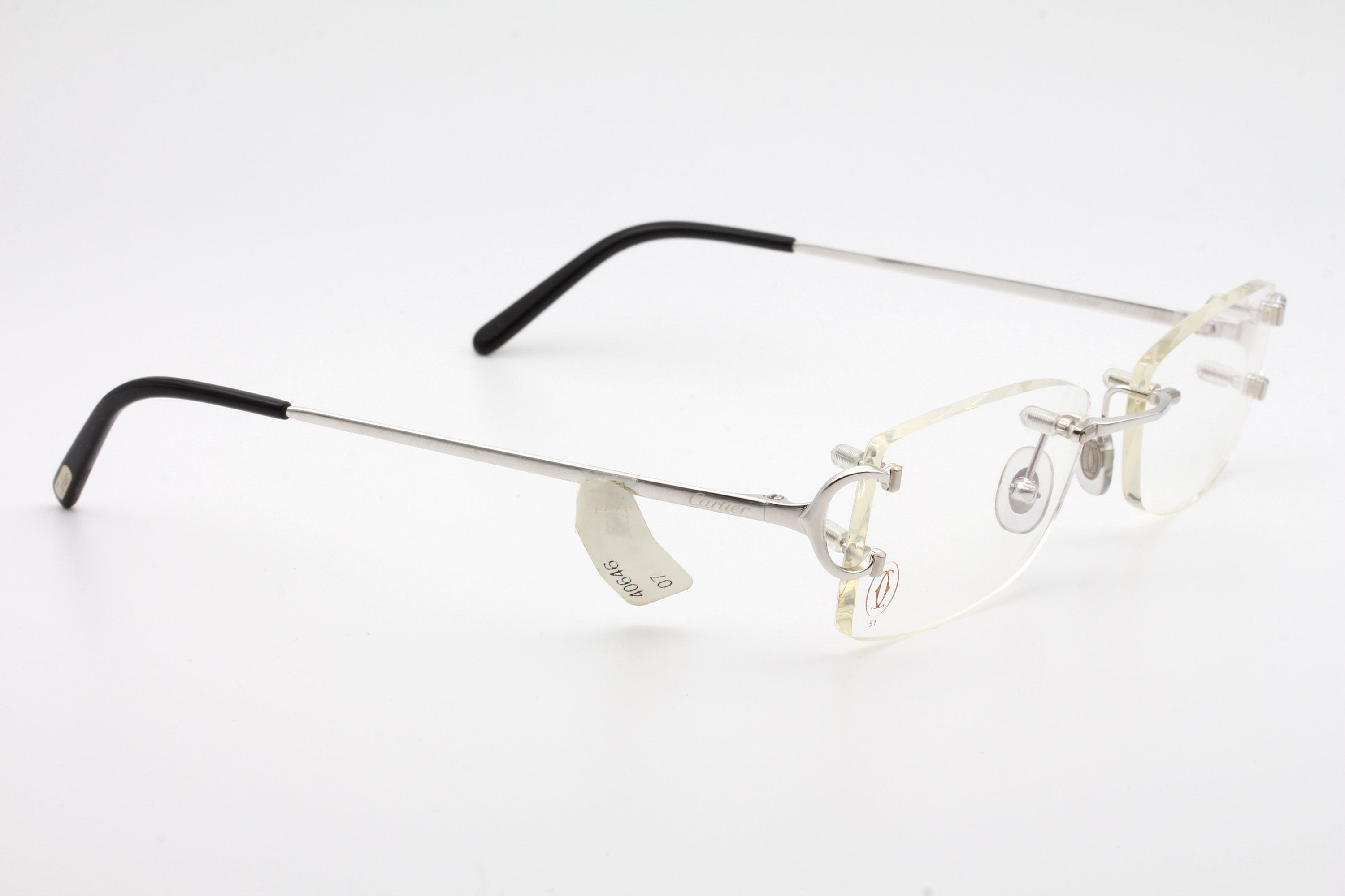 AUTHENTIC VINTAGE CARTIER PLATINUM PICCADILLY RIMLESS EYEGLASSES (CO 712) PICCADILLY Rimless CARTIER Sunglasses Glasses Frame  main image 4