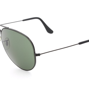 Vintage Ray Ban B&L black aviator sunglasses made on USA 80's - New Old Stock image 3