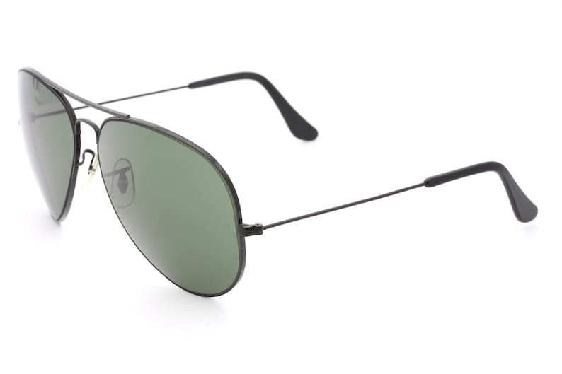 Vintage Ray Ban B&L black aviator sunglasses made on USA 80's - New Old Stock image 3